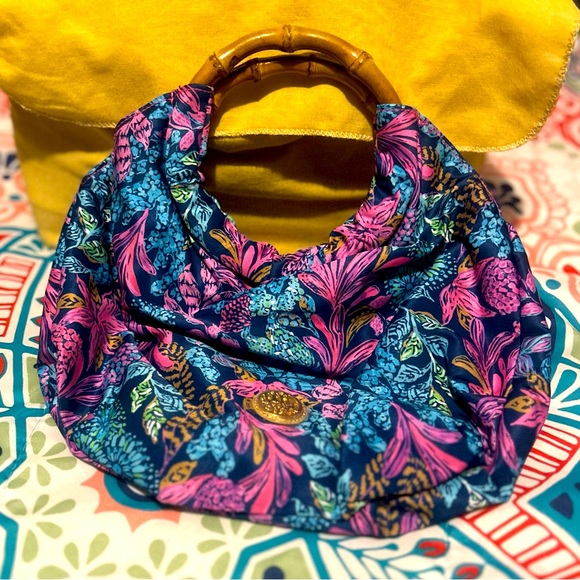 Lilly Pulitzer Bamboo handle purse - Picture 1 of 3